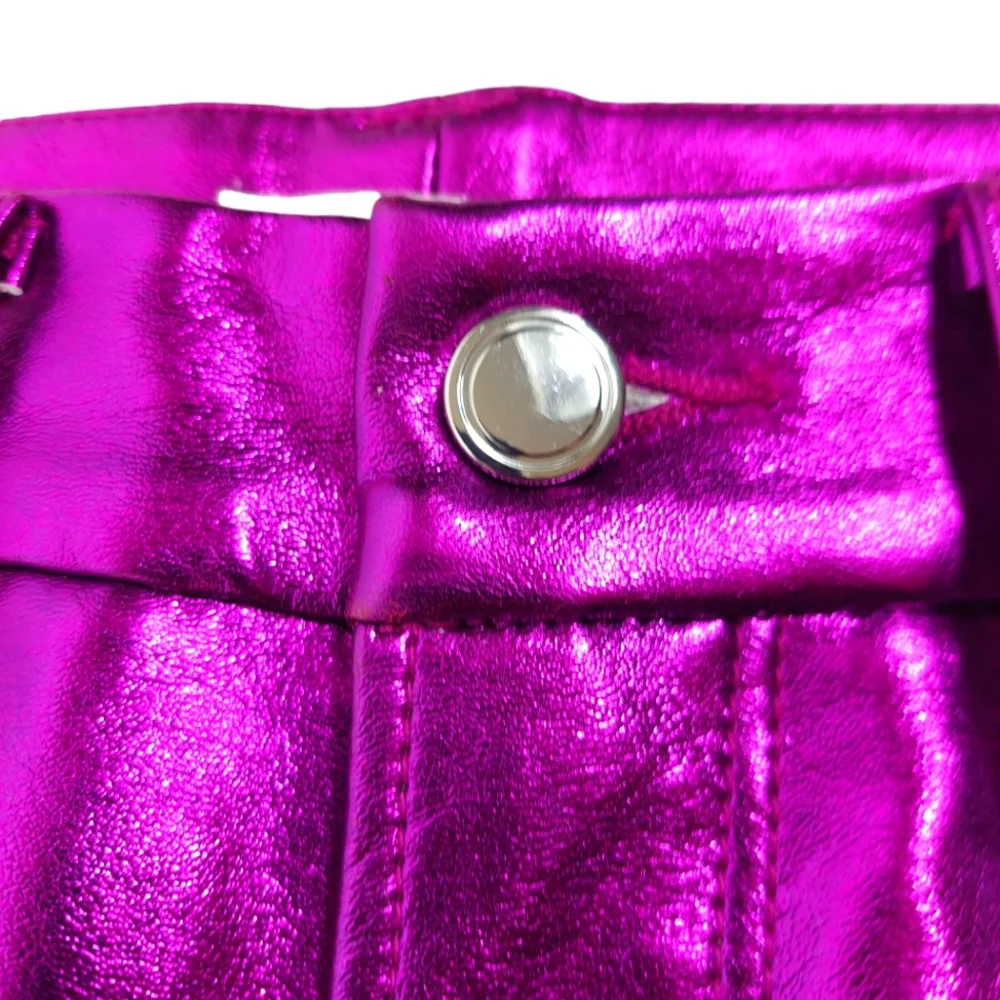 Good American Good Iconic Pop Thistle Metallic Faux Leather Pants